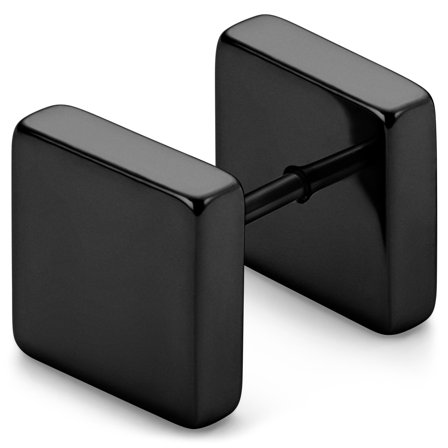10mm Sort Kvadrat Stud Ørering til mænd - Ørestikker