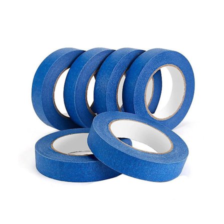 Blå Malertape - 6 Pakk X 1 Tomme X 55 Yards, Krepppapir Maskeringsteip, Malertape For Veggmaling