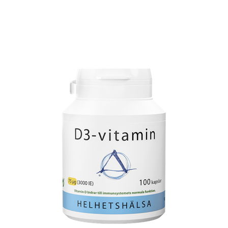 Helhetshälsa D3-vitamin 3000IE (75 mcg) 100 kapsler