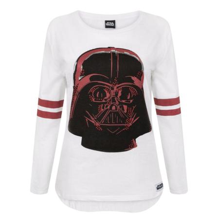 Star Wars Dam/dam Darth Vader Långärmad Topp Stor Vit
