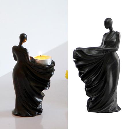 Figurer Ljusstake Handgjord Litterär Kvinnlig Form Stabil Bas