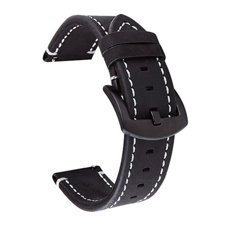 1 sæt 18 mm 19 mm 20 mm 22 mm 24 mm urrem retro justerbar universel slidstærk komfortabel erstatning [Db] sort 20 mm