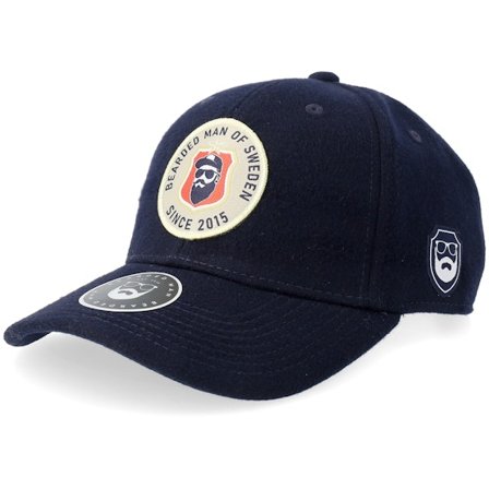 Bearded Man - Bm Of Sweden Wool Navy Adjustable Adjustable Blue Cap - @ Hatstore
