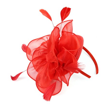 Faux Feather Net Yarns Hat Solid Color Fascinator Weddings Tea Party Headwear Hair Ornament För