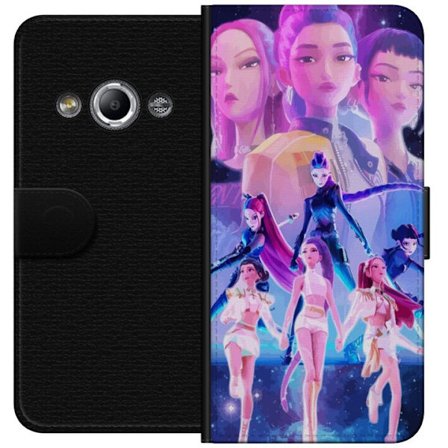 Yhteensopiva Lompakkokotelo Samsung Galaxy Xcover 3 K-pop-inspiroinut tulevaisuutta ennakoiva tyttöryhmä neonvaloissa ja kosmisessa sci-fi-esiintymi