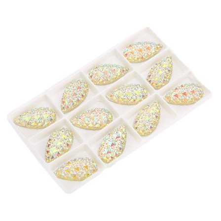 12 st Påsybara Strass Dubbelhål Kristallklart Glas AB Strass för Kläder Klänning Hantverk