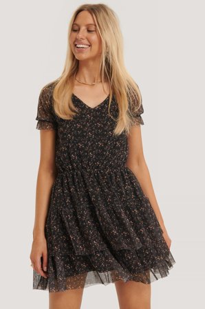 Trendyol Chiffongklänning Med Volang - Blommiga klänningar - Multicolor - Large