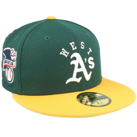 New Era - MLB Grön fitted Keps - Oakland Athletics Team League 59FIFTY Dark Green/Yellow Fitted @ Hatstore