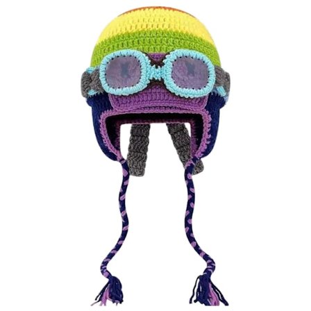 Rolig Stickad Vintermössa Med Öron Lättviktig Värme Humoristisk Stil Åldrar kaffe