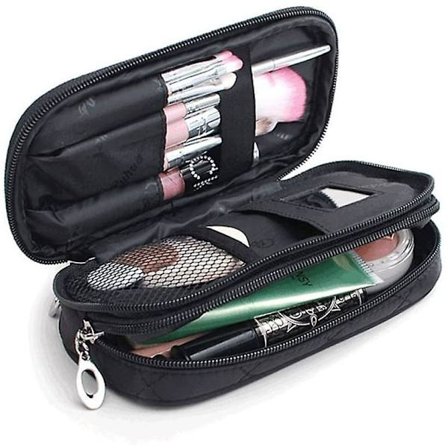 Makeup taske med spejl til opbevaring af pensler - Professionel, multifunktionel