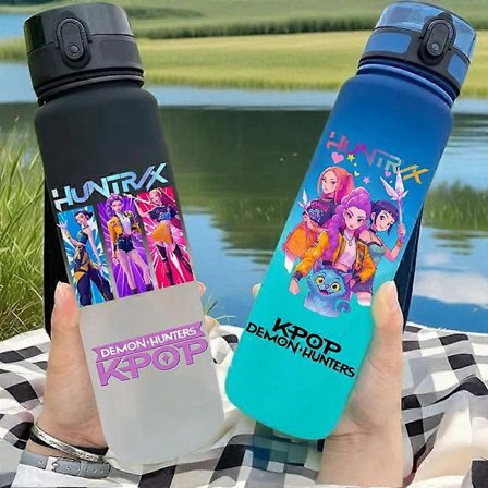 650ml KPop Demon Hunters Vannflaske med Flipplokk - Perfekt for Reise, Trening og Gaver