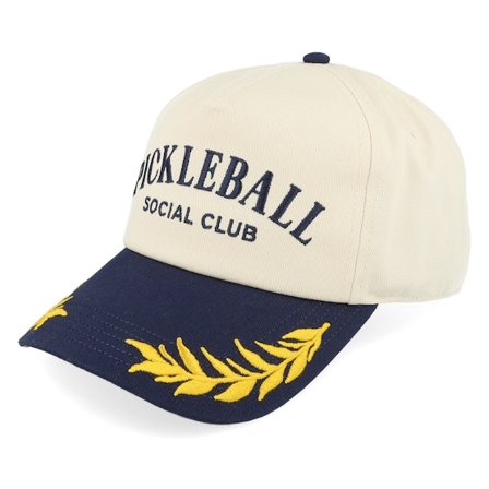 American Needle - White adjustable Caps - Pickle Ball Club Captain Ivory/Navy A-Frame Adjustable @ Hatstore