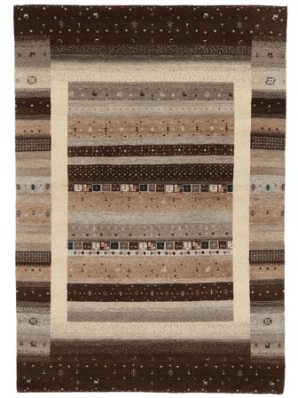 Gabbeh Loribaft Teppich Handgeknüpft 169X242 Schwarz/Braun Indien