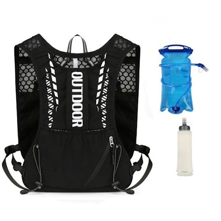 Vaellusrinkka 1,5 litran juomarakolla ja 500 ml:n juomapullolla, nesteytys, kevyt ja säädettävä maratonpolkujuoksutarvike