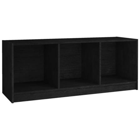 Vidaxl Tv-bänk Svart 104x33x41 Cm Massiv Furu Svart