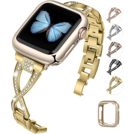 Klokkearmbånd kompatibelt med Apple Watch 38mm 40mm 41mm 42mm 44mm 45mm SE Serie 7 6 5 4 3 2 1 Dame Smykker Metallrem