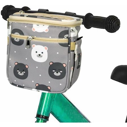 Barncykelväska, söt djurcykelväska, blombjörncykelväska, vattentät, lätt att installera, mycket robust, 21*18, present, blombjörn