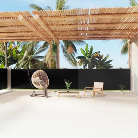 Vidaxl Infällbar Sidomarkis Svart 140x1200 Cm Svart
