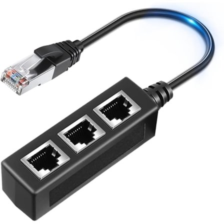 Ethernet-jakaja RJ45 LAN-kaapelin liitin 1–3 verkkosovitin Internet-pistorasian jatke Super Cat5-, Cat5e-, Cat6-, Cat7- ja Cat8-kaapelille