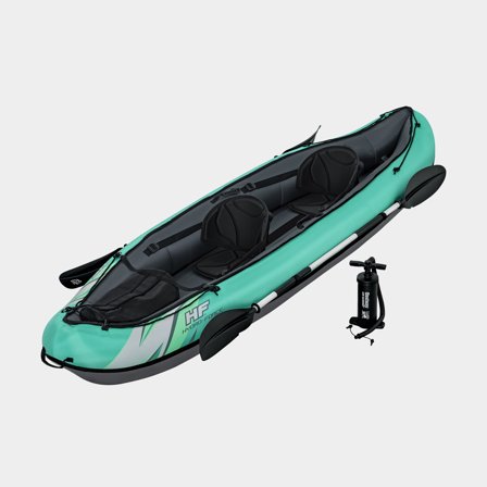 Kayak gonfiabile Bestway Hydro Force Ventura Elite X2, 330 x 86 x 48 cm, verde menta + pagaie + pompa a mano + borsa da trasporto + borsa da stivaggio