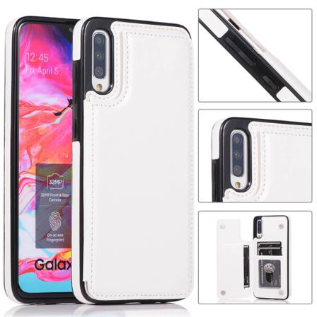 Stilrent Skal med Kortfack - Samsung Galaxy A70 Vit
