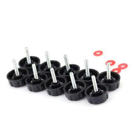 10-pakks Universal Fiskehjulslokk med Klappbart Håndtak Svart