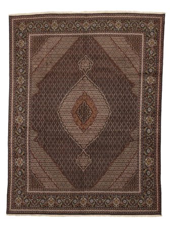 Oriental Tabriz 40 Raj Rug 300X400 Brown/Black Large Wool, Persia