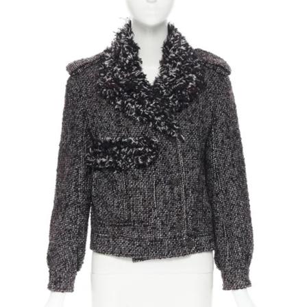 Chanel Vintage, Pre-owned Wool outerwear Zwart, Dames, Maat:S,wol