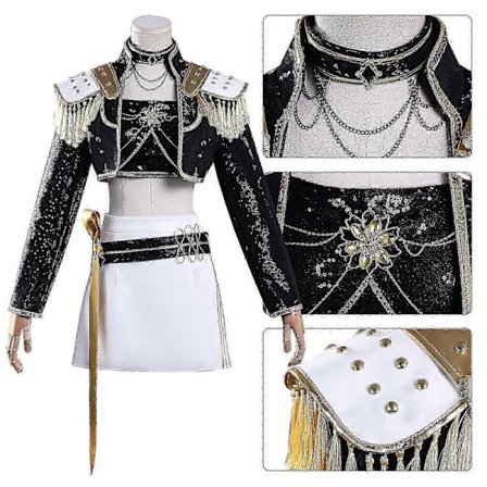 KPop Demon Hunters Mira Sort Cosplay Kostumesæt - Halloween Fest Fancy Dress til Kvinder