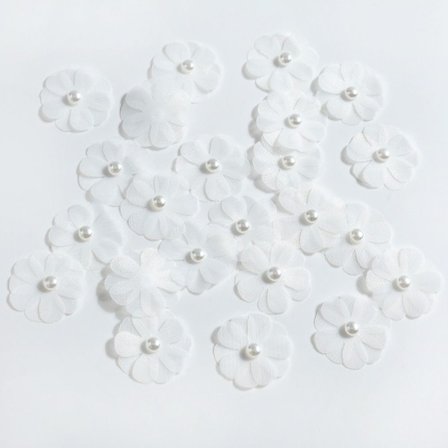 50 kpl Rose Fake Flowers DIY Crafts Decor VALKOINEN