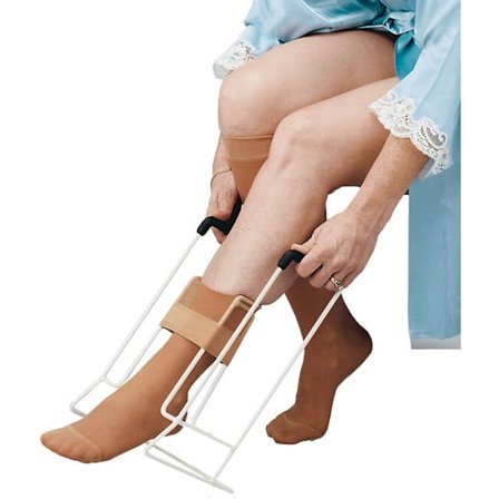 Sokkehjelp, kompresjonsstrømpehjelp, for eldre - Komfortable skumhåndtak - Støttende enhet