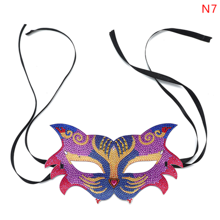Gör-det-själv Diamond Painting Shiny Drill Color Animal Mask Painting Kit