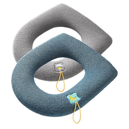 2 kpl Lämmin WC-istuimen kansipehmusteet Kylpyhuoneeseen Pehmeä Paksu WC-istuimen tyynyt Kahvalla WC-istuimet Helppo asennus