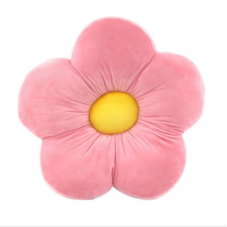 50 cm blomformad plyschkudde, sittdyna (rosa)