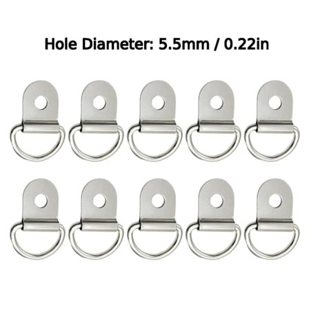 10 st Spännöglor Fästöglor D-formade Ringar Rostfritt Stål Dragkrok Lastspänningsring för Bil Lastbil Husbil Van Släpvagna