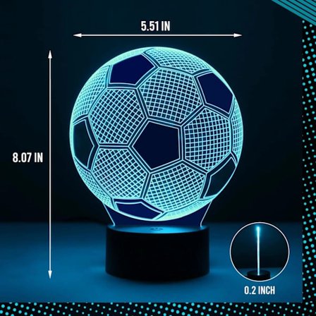 3D LED natlampe 7 farver fjernbetjening med akryl og ABS-base