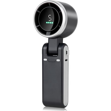 Mini Håndvifte, Bærbar Vifte, Fem Justerbare Vindhastigheter, 3600 mAh Batteri, USB Oppladbar Reisevifte for Nakkemontering, svart