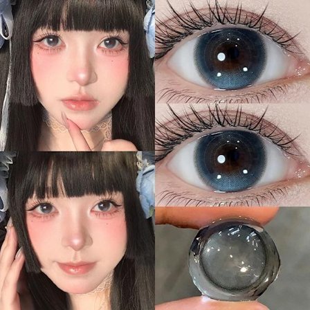 DUOXIU 2 st Blå Linser Colorcon Koreanska Linser Färgade Kontaktlinser Mode Linser Kosmetiska för Fest Smink Koreanska 14.2mm