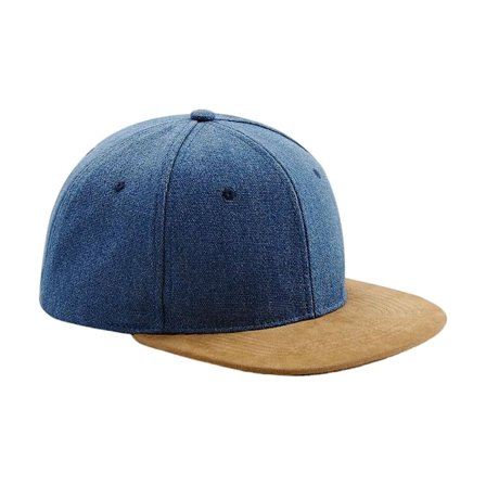 Beechfield Faux Suede Baseball Cap One Size Denim Blue