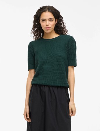 Vila Vidalo O-Neck S/S Knit Top - Noos - Green - S