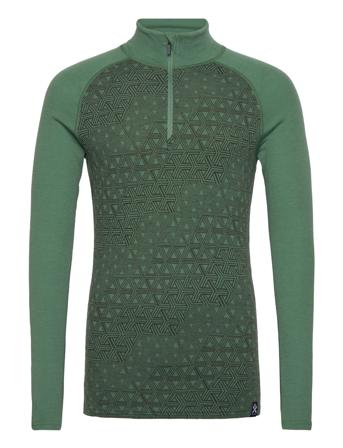 Geo Merino Wool Halfzip Base Layer Tops Grønn Bula*Betinget Tilbud