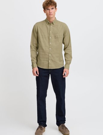 Casual Friday Cfanton Bd Ls Linen Mix - Khaki green - XL