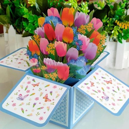 3D Pop-up Bukett Pappersblommor 4 4