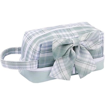 Søtt penal Rutete sløyfe penal Canvas Markerpenn Cas