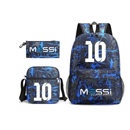 Fotboll Messi Unisex Skolväska Student Ryggsäck