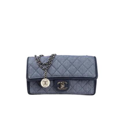 Chanel Vintage, Pre-owned Denim chanel-bags Blauw, Dames, Maat:ONE Size,stof