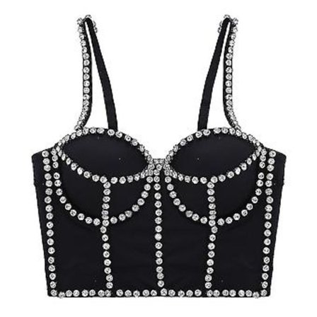 BH for kvinner Push Up Bier Crop Top for kvinner Korsett Tank Vest (34B)