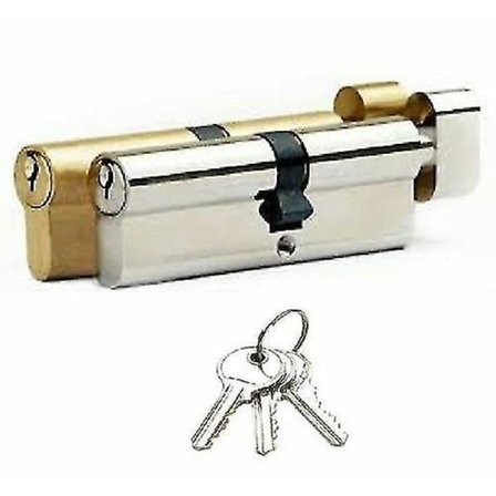 Euro Cylinder Tønde Dørlås Upvc Pvc Trædør Tommelfinger Drej Sølv/sn