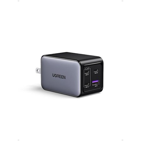 Nexode 65W GaN USB C Vegglader, 4-Port Hurtig Type-C Lader Kompatibel med MacBook Pro/Air, iPhone 17/16/15 Serien, Galaxy S25/S24, Pixel 10/9, iP