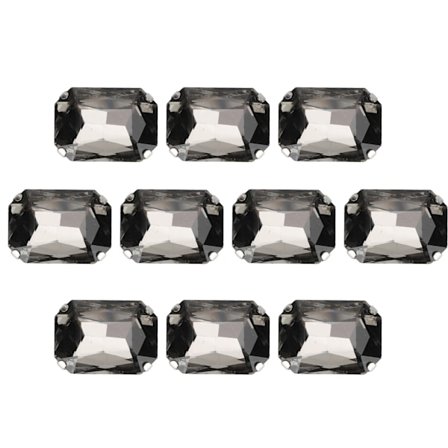 10 st sy på strass kristaller glänsande knappar dekoration för DIY hantverk kläder skor väskor 0,71 x 1,1 tum grå rektangulär